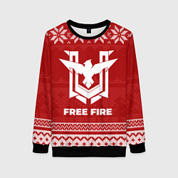 Свитшот женский Новогодний Free Fire, цвет: 3D-черный