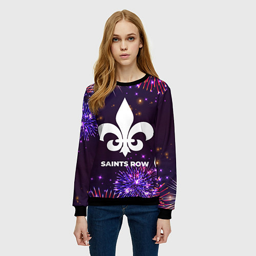 Женский свитшот Праздничный Saints Row / 3D-Черный – фото 3
