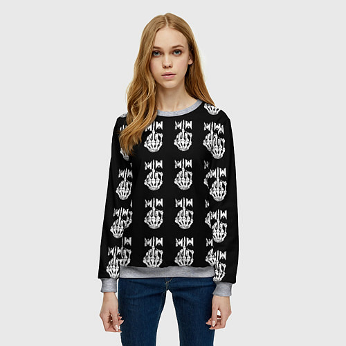 Женский свитшот Marilyn Manson rock band / 3D-Меланж – фото 3