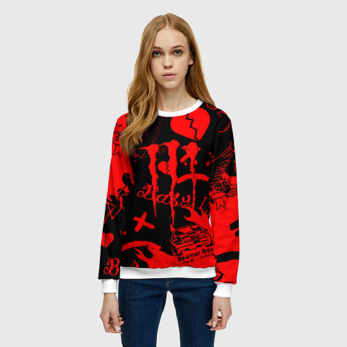 Женский свитшот Lil peep monster energy / 3D-Белый – фото 3