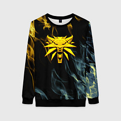 Свитшот женский Ведьмак огненный стиль, цвет: 3D-черный