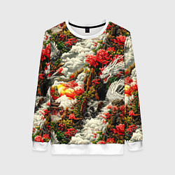 Женский свитшот Дракон в небесном храме - нейросеть