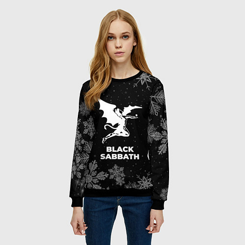 Женский свитшот Снежный Black Sabbath / 3D-Черный – фото 3