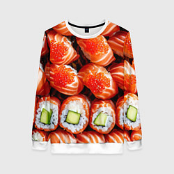 Свитшот женский Филадельфия с красной икрой, цвет: 3D-белый