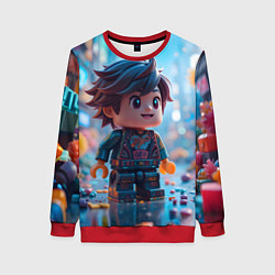 Свитшот женский Человечек из лего, цвет: 3D-красный