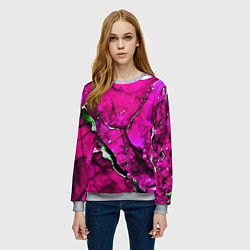 Свитшот женский Розовый треснувший камень, цвет: 3D-меланж — фото 2