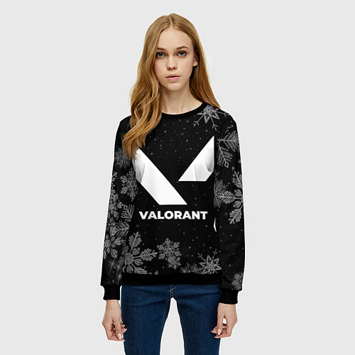 Женский свитшот Снежный Valorant / 3D-Черный – фото 3