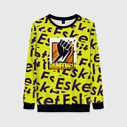 Свитшот женский Rainbow six pattern rap, цвет: 3D-черный