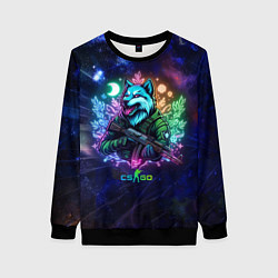 Свитшот женский Counter Strike - neon wolf, цвет: 3D-черный