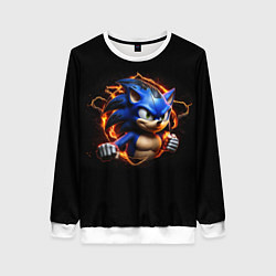 Свитшот женский Соник в пламени, цвет: 3D-белый