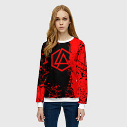 Свитшот женский Linkin park краски всплеск текстура, цвет: 3D-белый — фото 2