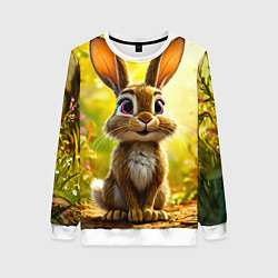 Свитшот женский Зайчишка, цвет: 3D-белый