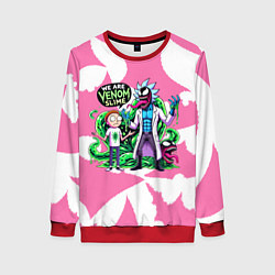 Свитшот женский Рик-Веном и Морти - ядовитая слизь, цвет: 3D-красный