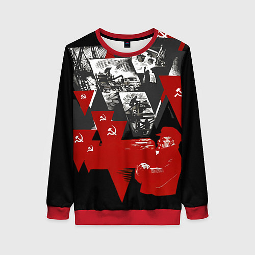 Женский свитшот Советская экономика - Владимир Ленин / 3D-Красный – фото 1