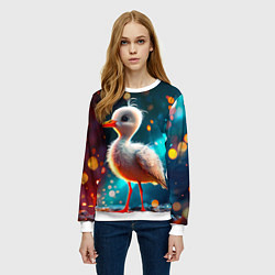 Свитшот женский Аистенок, цвет: 3D-белый — фото 2