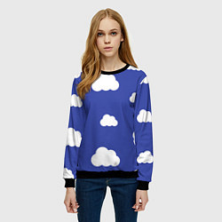 Свитшот женский Легкие облака, цвет: 3D-черный — фото 2