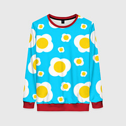 Женский свитшот Яичница голубая