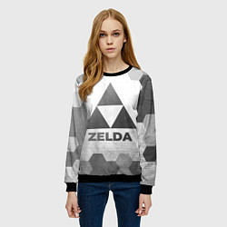 Свитшот женский Zelda - white gradient, цвет: 3D-черный — фото 2