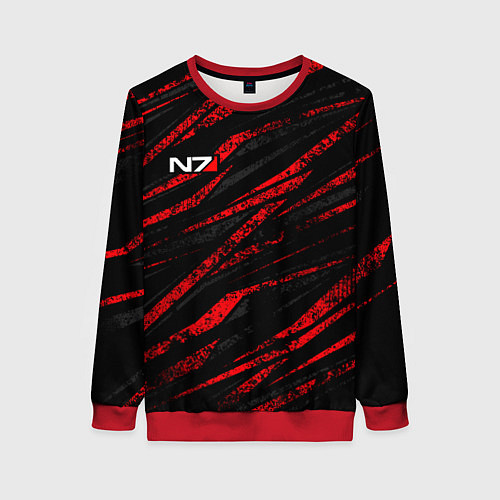 Женский свитшот N7 - красный камуфляж / 3D-Красный – фото 1