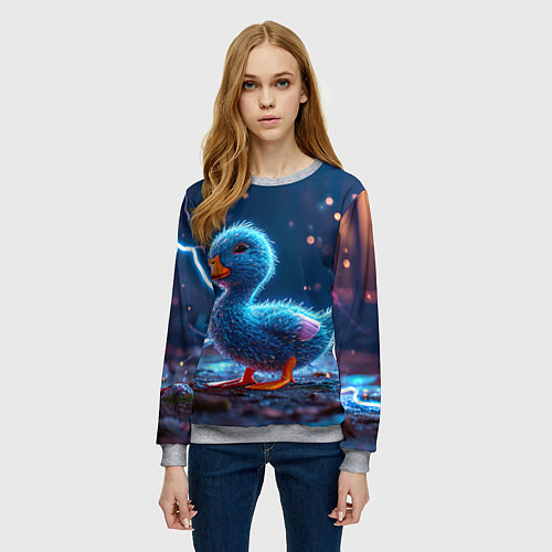 Женский свитшот Синий утенок / 3D-Меланж – фото 3