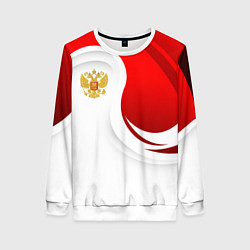 Свитшот женский Россия - красный и белый, цвет: 3D-белый