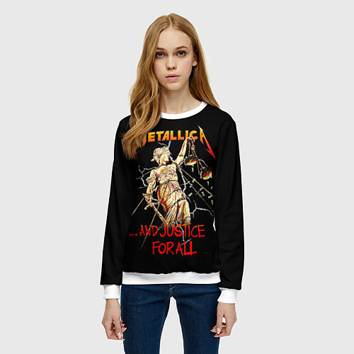 Женский свитшот Metallica justice for all / 3D-Белый – фото 3