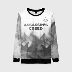 Свитшот женский Assassins Creed - white gradient посередине, цвет: 3D-черный