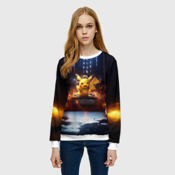 Свитшот женский Пикачу на диджейской стойке, цвет: 3D-белый — фото 2