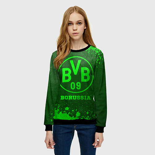 Женский свитшот Borussia - green gradient / 3D-Черный – фото 3