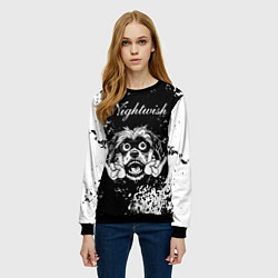 Свитшот женский Nightwish рок пес, цвет: 3D-черный — фото 2
