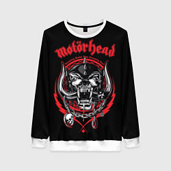 Свитшот женский Motorhead skull, цвет: 3D-белый