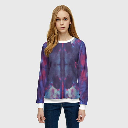 Женский свитшот Тай-дай космос / 3D-Белый – фото 3