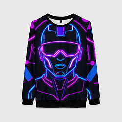 Свитшот женский Неоновый кибер силует, цвет: 3D-черный