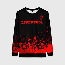 Свитшот женский Liverpool - red gradient посередине, цвет: 3D-черный