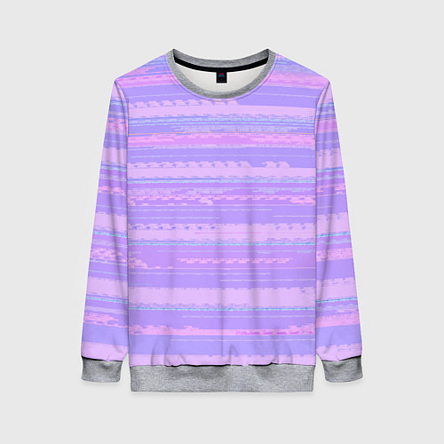 Женский свитшот Нежный сиреневый полосатый / 3D-Меланж – фото 1