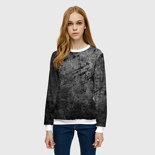 Женский свитшот Абстракция - grunge break / 3D-Белый – фото 3
