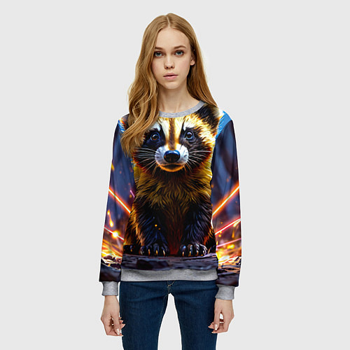 Женский свитшот Росомаха в искрах / 3D-Меланж – фото 3