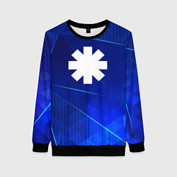 Свитшот женский Red Hot Chili Peppers blue poly, цвет: 3D-черный