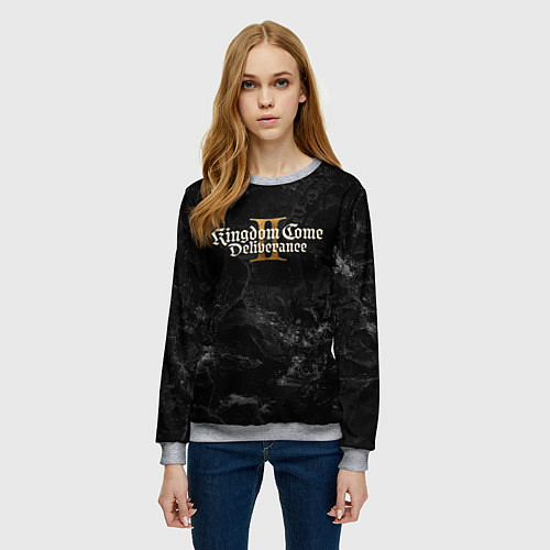 Женский свитшот Kingdom Come Deliverance 2 dark logo / 3D-Меланж – фото 3