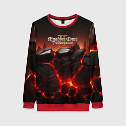 Свитшот женский Kingdom Come Deliverance 2 черные камни, цвет: 3D-красный