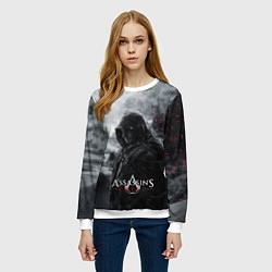 Свитшот женский Assassins Creed охотник в горах, цвет: 3D-белый — фото 2