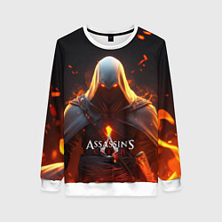 Свитшот женский Assassins Creed fire, цвет: 3D-белый