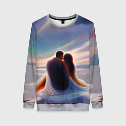 Свитшот женский Влюбленные на рассвете, цвет: 3D-меланж