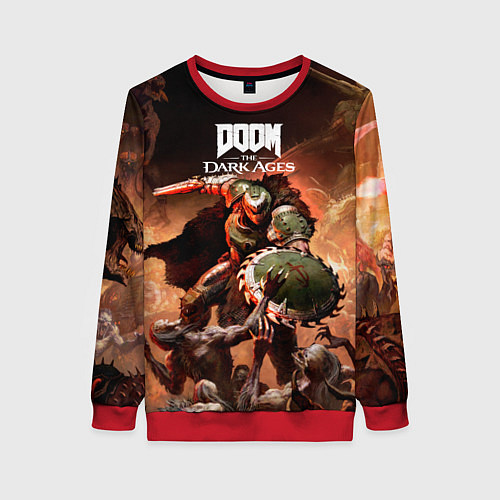 Женский свитшот Doom slayer Doom the dark ages / 3D-Красный – фото 1