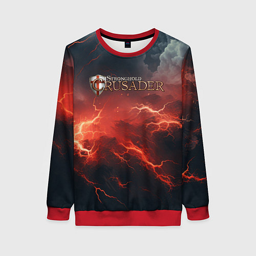 Женский свитшот Stronghold сrusader молния крестоносца / 3D-Красный – фото 1