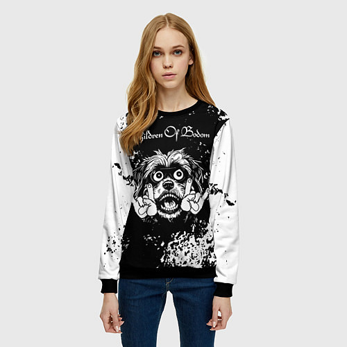Женский свитшот Children of Bodom рок пес / 3D-Черный – фото 3