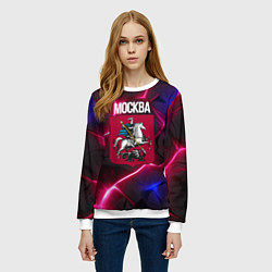 Свитшот женский Москва герб, цвет: 3D-белый — фото 2