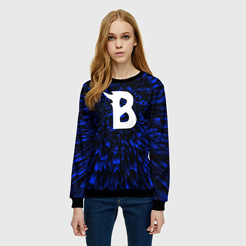 Женский свитшот Beastars blue energy / 3D-Черный – фото 3