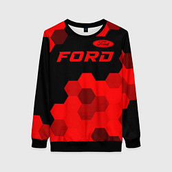 Свитшот женский Ford - red gradient посередине, цвет: 3D-черный