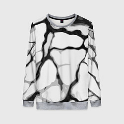 Женский свитшот Чёрные абстрактные полосы на белом фоне